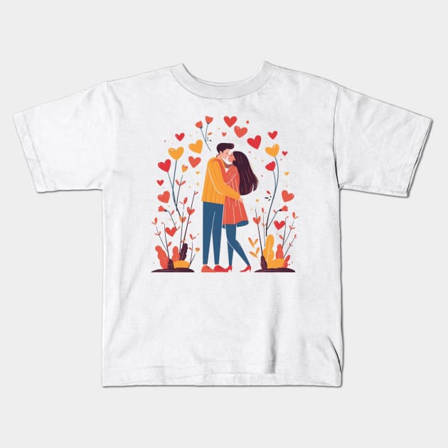 Valentine Romantic couple love birds Kids T-Shirt by earngave